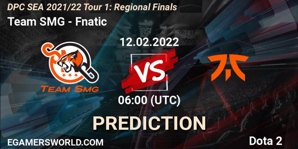 Team SMG - Fnatic: Maç tahminleri. 12.02.2022 at 06:02, Dota 2, DPC SEA 2021/22 Tour 1: Regional Finals