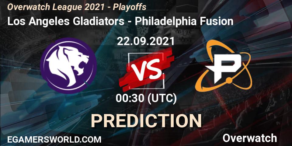 Los Angeles Gladiators - Philadelphia Fusion: Maç tahminleri. 22.09.21, Overwatch, Overwatch League 2021 - Playoffs