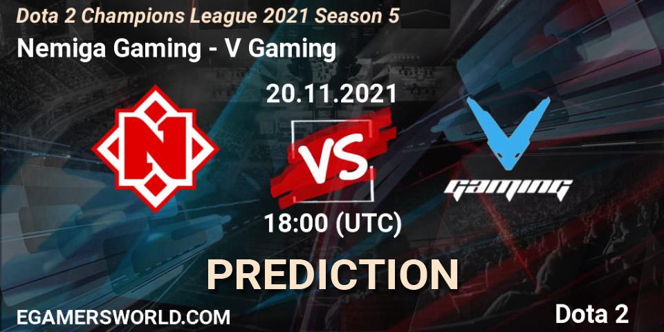 Nemiga Gaming - V Gaming: Maç tahminleri. 20.11.2021 at 18:41, Dota 2, Dota 2 Champions League 2021 Season 5