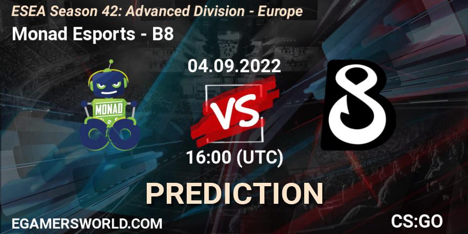 Monad Esports - B8: Maç tahminleri. 05.09.2022 at 15:00, Counter-Strike (CS2), ESEA Season 42: Advanced Division - Europe