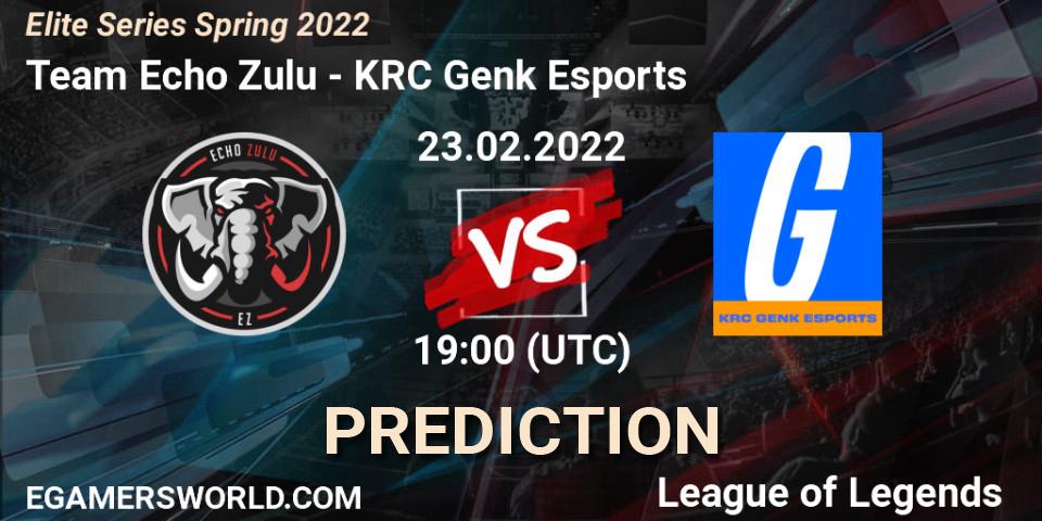 Team Echo Zulu - KRC Genk Esports: Maç tahminleri. 23.02.22, LoL, Elite Series Spring 2022