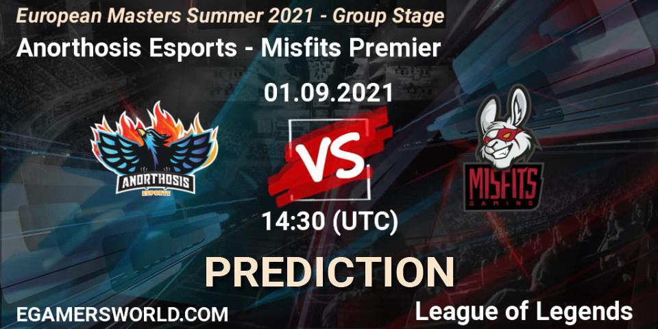 Anorthosis Esports - Misfits Premier: Maç tahminleri. 01.09.2021 at 14:30, LoL, European Masters Summer 2021 - Group Stage