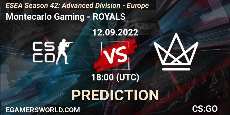 Montecarlo Gaming - ROYALS: Maç tahminleri. 12.09.2022 at 18:00, Counter-Strike (CS2), ESEA Season 42: Advanced Division - Europe