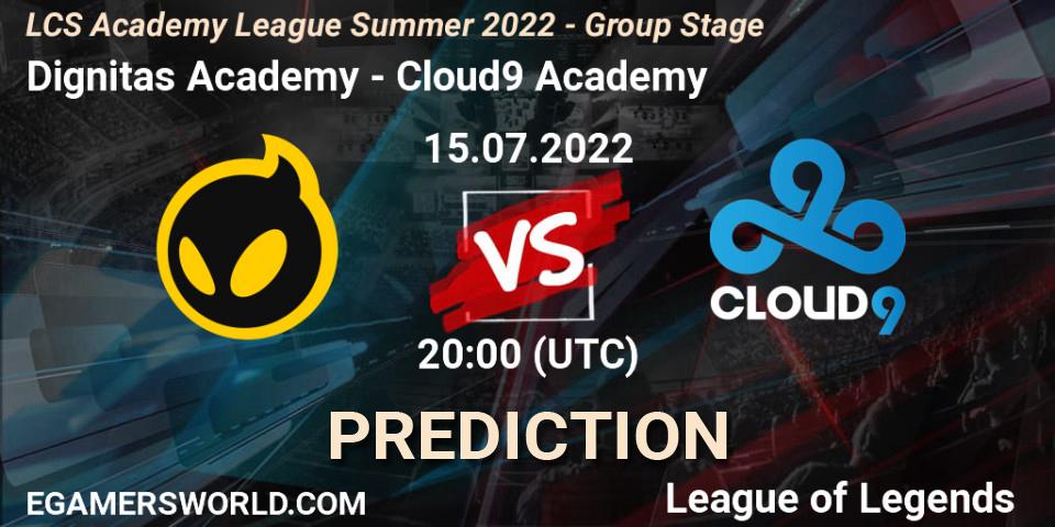 Dignitas Academy - Cloud9 Academy: Maç tahminleri. 15.07.22, LoL, LCS Academy League Summer 2022 - Group Stage