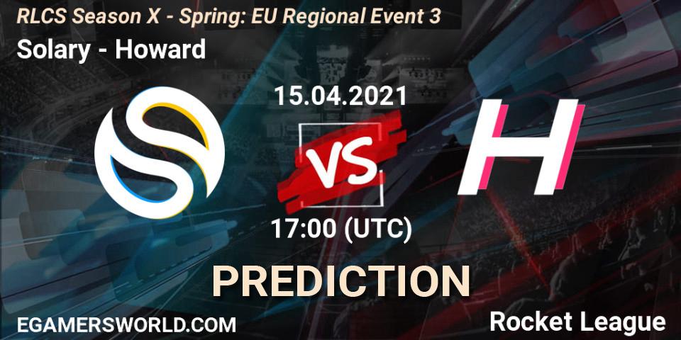 Solary - Howard: Maç tahminleri. 15.04.2021 at 17:00, Rocket League, RLCS Season X - Spring: EU Regional Event 3