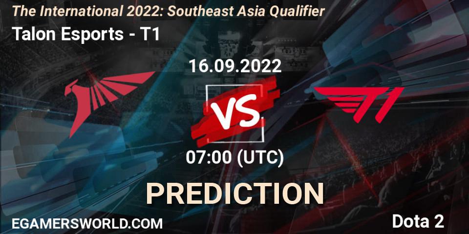 Talon Esports - T1: Maç tahminleri. 16.09.22, Dota 2, The International 2022: Southeast Asia Qualifier