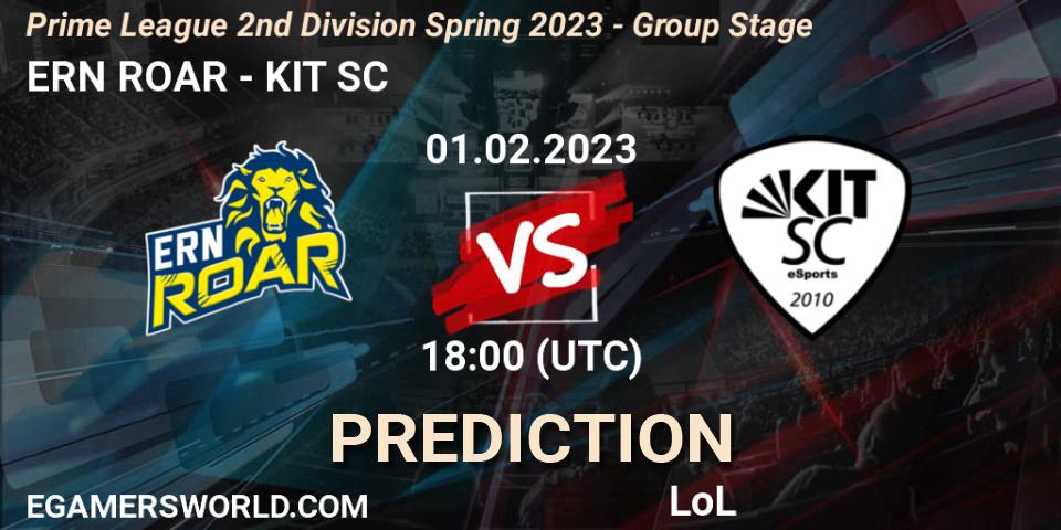 ERN ROAR - KIT SC: Maç tahminleri. 01.02.23, LoL, Prime League 2nd Division Spring 2023 - Group Stage