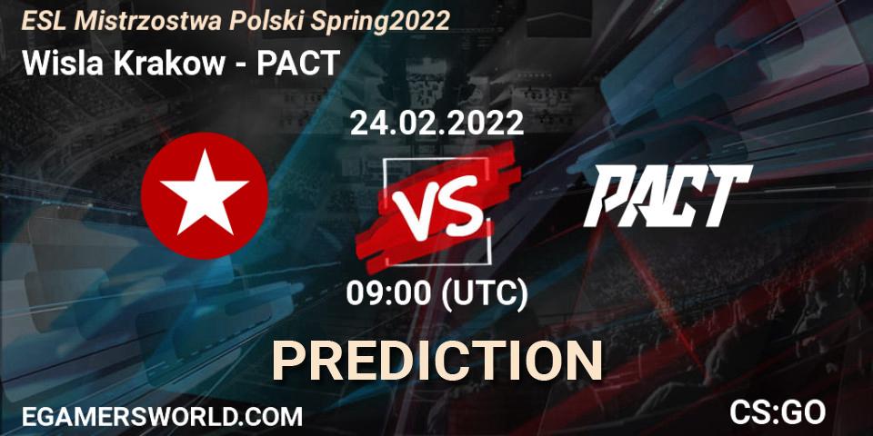 Wisla Krakow - PACT: Maç tahminleri. 24.02.2022 at 16:30, Counter-Strike (CS2), ESL Mistrzostwa Polski Spring 2022
