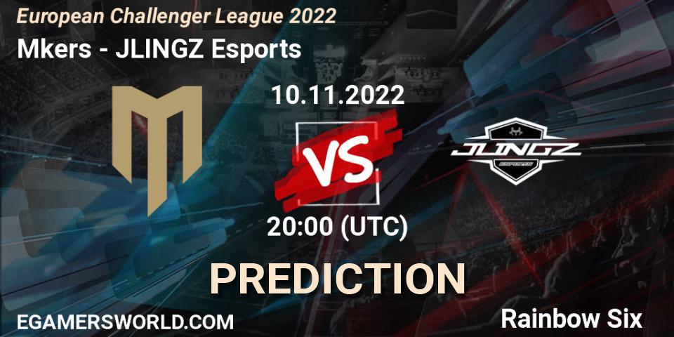 Mkers - JLINGZ Esports: Maç tahminleri. 10.11.2022 at 20:00, Rainbow Six, European Challenger League 2022