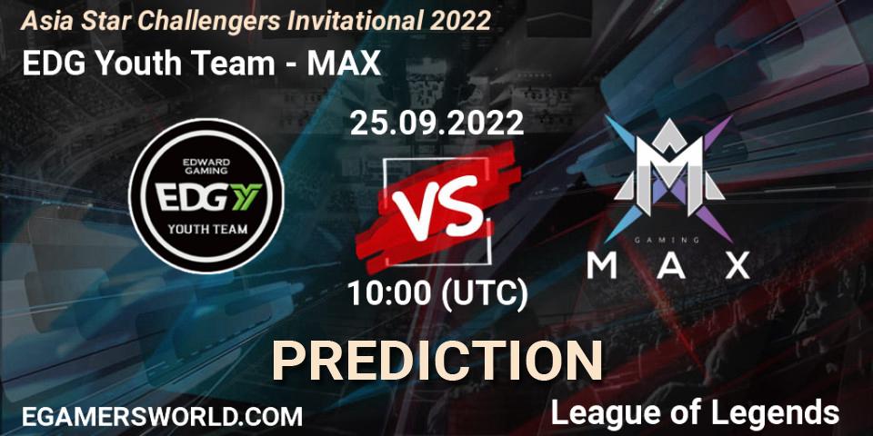 EDward Gaming Youth Team - MAX: Maç tahminleri. 25.09.22, LoL, Asia Star Challengers Invitational 2022