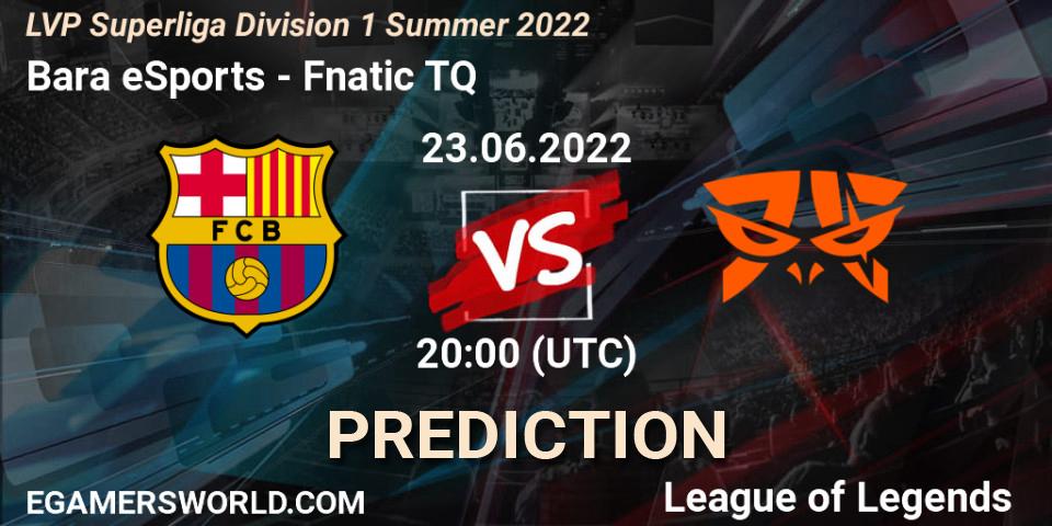 Barça eSports - Fnatic TQ: Maç tahminleri. 23.06.2022 at 20:00, LoL, LVP Superliga Division 1 Summer 2022