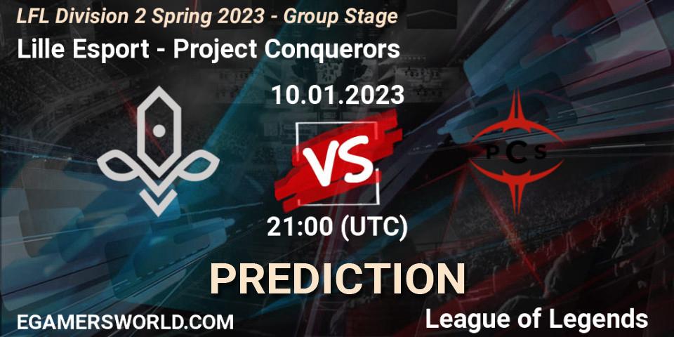 Lille Esport - Project Conquerors: Maç tahminleri. 10.01.2023 at 21:00, LoL, LFL Division 2 Spring 2023 - Group Stage