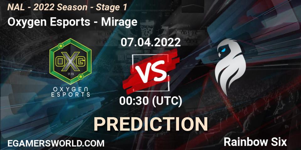 Oxygen Esports - Mirage: Maç tahminleri. 07.04.22, Rainbow Six, NAL - Season 2022 - Stage 1