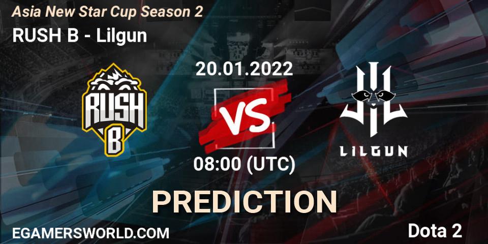 RUSH B - Lilgun: Maç tahminleri. 20.01.2022 at 13:00, Dota 2, Asia New Star Cup Season 2
