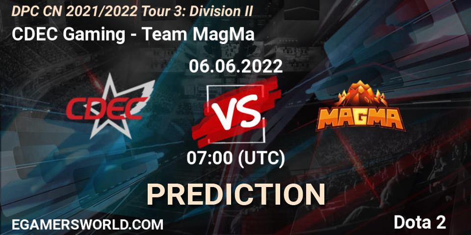 CDEC Gaming - Team MagMa: Maç tahminleri. 06.06.2022 at 07:34, Dota 2, DPC CN 2021/2022 Tour 3: Division II