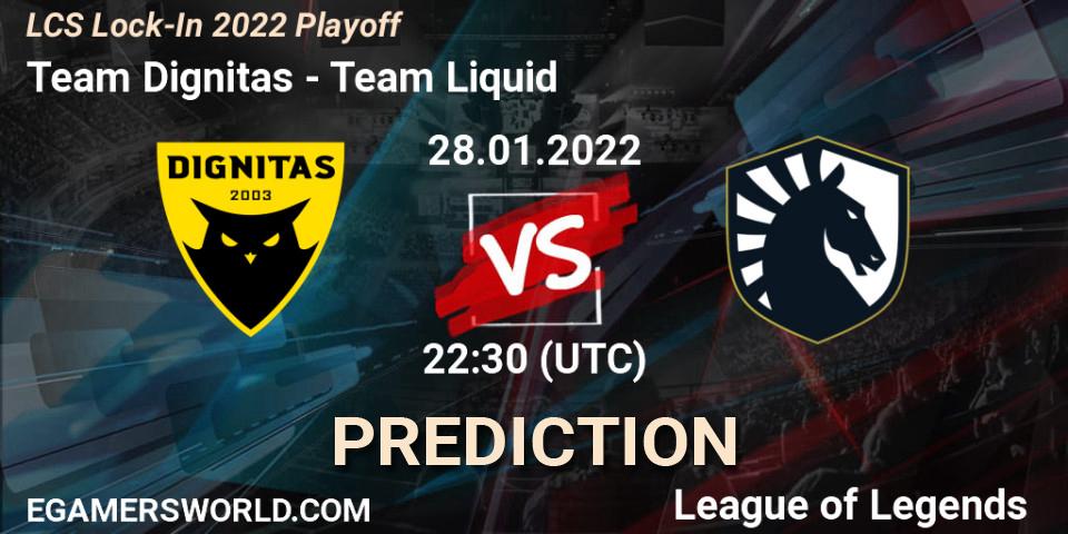 Team Dignitas - Team Liquid: Maç tahminleri. 28.01.2022 at 22:30, LoL, LCS Lock-In 2022 Playoff