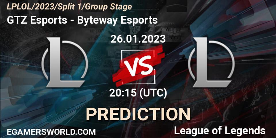 GTZ Bulls - Byteway Esports: Maç tahminleri. 26.01.2023 at 22:45, LoL, LPLOL Split 1 2023 - Group Stage
