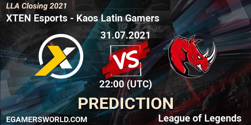 XTEN Esports - Kaos Latin Gamers: Maç tahminleri. 01.08.21, LoL, LLA Closing 2021