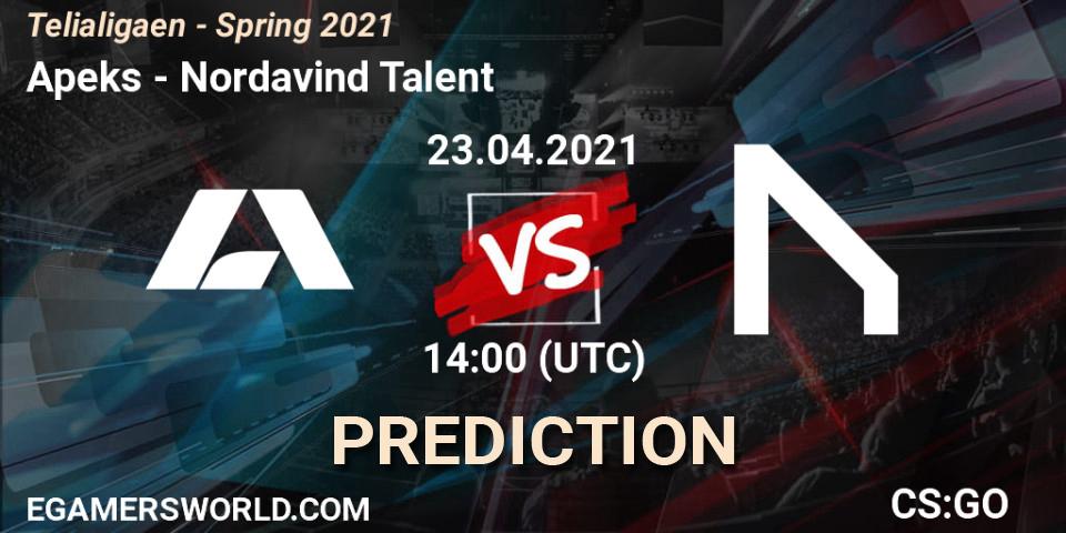Apeks - Nordavind Talent: Maç tahminleri. 23.04.2021 at 14:00, Counter-Strike (CS2), Telialigaen - Spring 2021