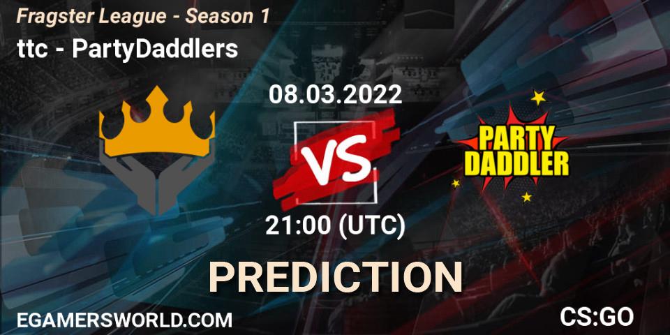 ttc - PartyDaddlers: Maç tahminleri. 17.03.2022 at 17:00, Counter-Strike (CS2), Fragster League - Season 1