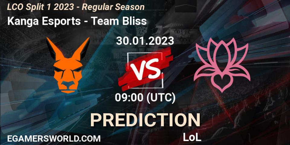 Kanga Esports - Team Bliss: Maç tahminleri. 30.01.23, LoL, LCO Split 1 2023 - Regular Season