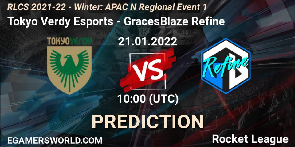 Tokyo Verdy Esports - GracesBlaze Refine: Maç tahminleri. 21.01.2022 at 10:00, Rocket League, RLCS 2021-22 - Winter: APAC N Regional Event 1
