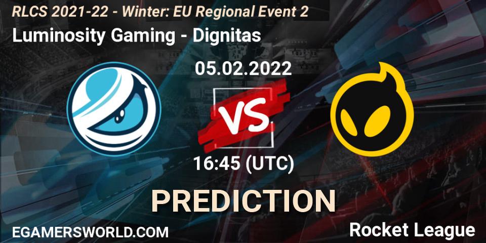 Luminosity Gaming - Dignitas: Maç tahminleri. 05.02.2022 at 16:45, Rocket League, RLCS 2021-22 - Winter: EU Regional Event 2