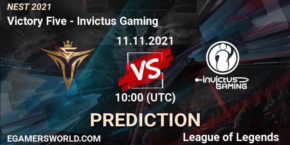 Invictus Gaming - Victory Five: Maç tahminleri. 15.11.2021 at 06:00, LoL, NEST 2021
