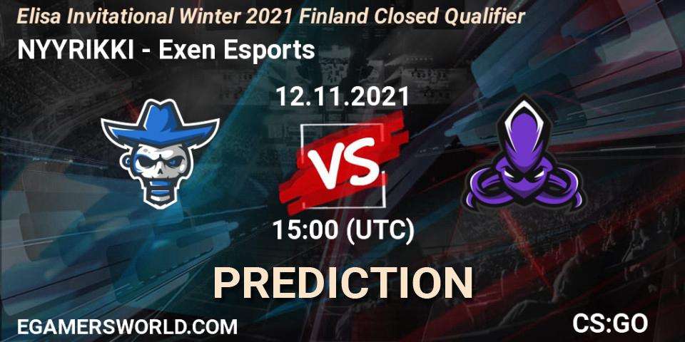 NYYRIKKI - Exen Esports: Maç tahminleri. 12.11.2021 at 15:00, Counter-Strike (CS2), Elisa Invitational Winter 2021 Finland Closed Qualifier