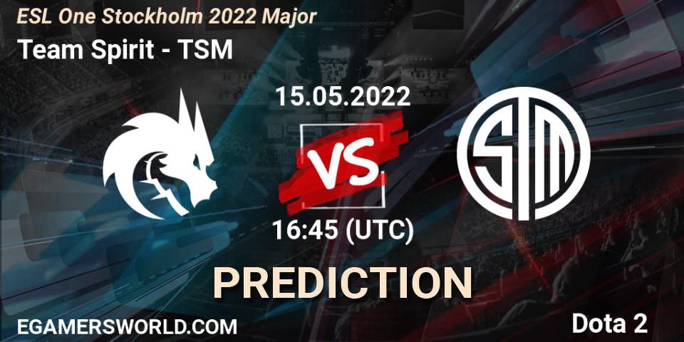 Team Spirit - TSM: Maç tahminleri. 15.05.2022 at 16:34, Dota 2, ESL One Stockholm 2022 Major