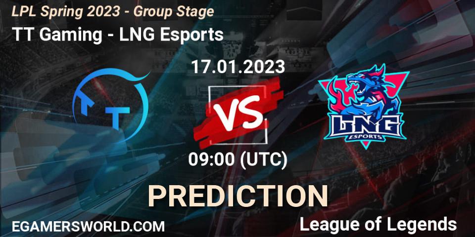 TT Gaming - LNG Esports: Maç tahminleri. 17.01.2023 at 09:00, LoL, LPL Spring 2023 - Group Stage