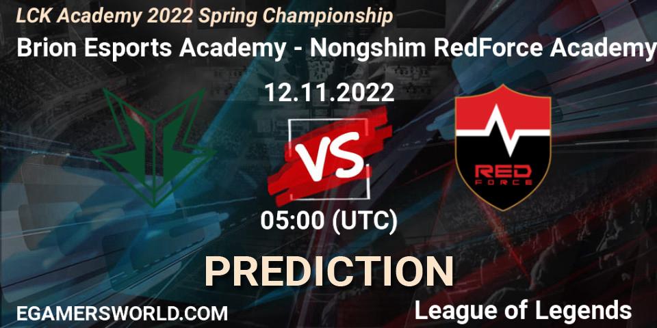 Brion Esports Academy - Nongshim RedForce Academy: Maç tahminleri. 12.11.2022 at 05:00, LoL, LCK Academy 2022 Spring Championship