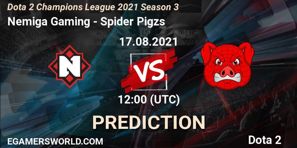 Nemiga Gaming - Spider Pigzs: Maç tahminleri. 17.08.2021 at 12:04, Dota 2, Dota 2 Champions League 2021 Season 3
