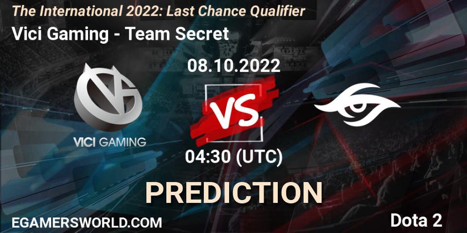 Vici Gaming - Team Secret: Maç tahminleri. 08.10.22, Dota 2, The International 2022: Last Chance Qualifier