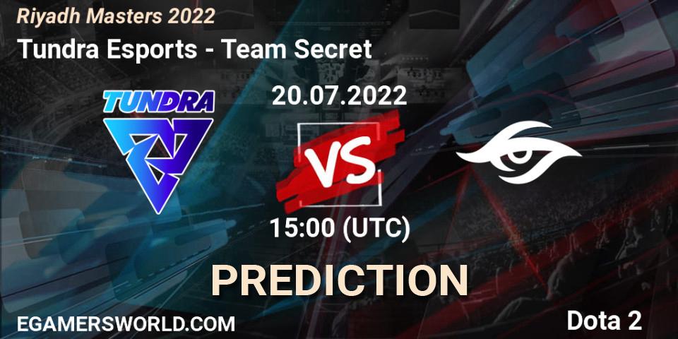 Tundra Esports - Team Secret: Maç tahminleri. 20.07.2022 at 15:32, Dota 2, Riyadh Masters 2022