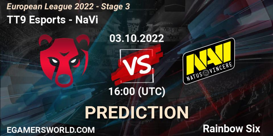 TT9 Esports - NaVi: Maç tahminleri. 03.10.22, Rainbow Six, European League 2022 - Stage 3