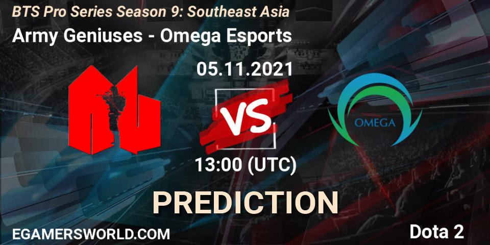 Army Geniuses - Omega Esports: Maç tahminleri. 05.11.2021 at 13:49, Dota 2, BTS Pro Series Season 9: Southeast Asia