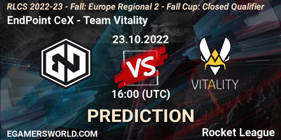 EndPoint CeX - Team Vitality: Maç tahminleri. 23.10.2022 at 16:00, Rocket League, RLCS 2022-23 - Fall: Europe Regional 2 - Fall Cup: Closed Qualifier