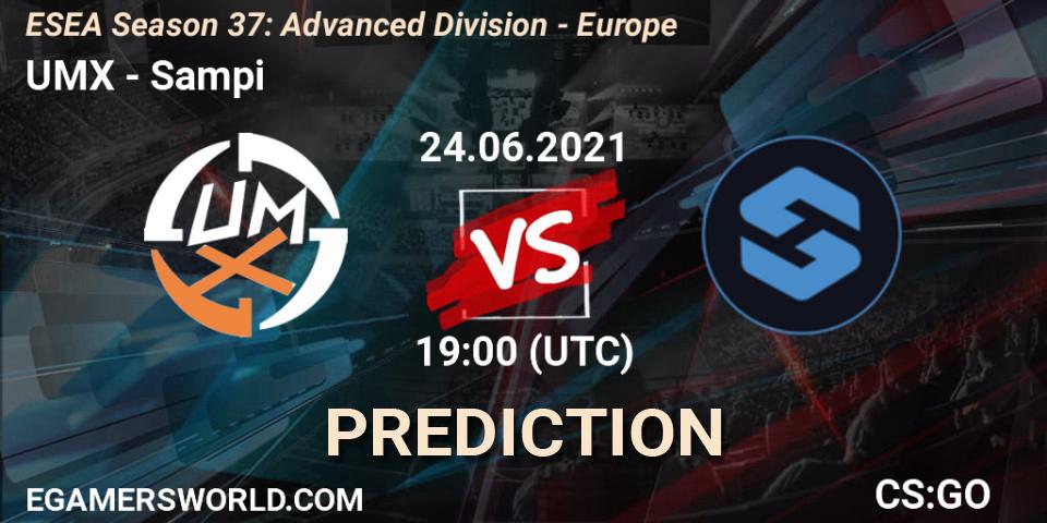 UMX - Sampi: Maç tahminleri. 24.06.2021 at 19:00, Counter-Strike (CS2), ESEA Season 37: Advanced Division - Europe