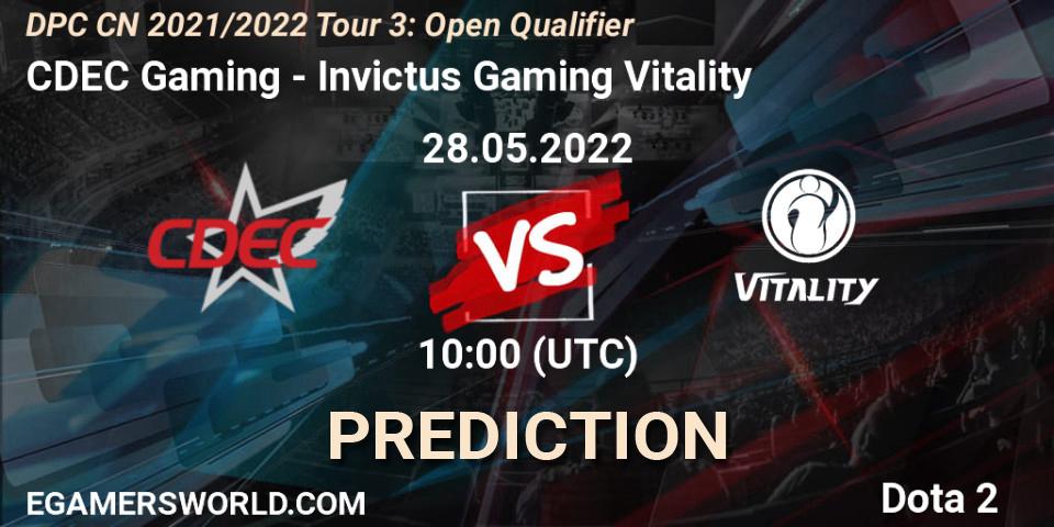 CDEC Gaming - Invictus Gaming Vitality: Maç tahminleri. 28.05.22, Dota 2, DPC CN 2021/2022 Tour 3: Open Qualifier