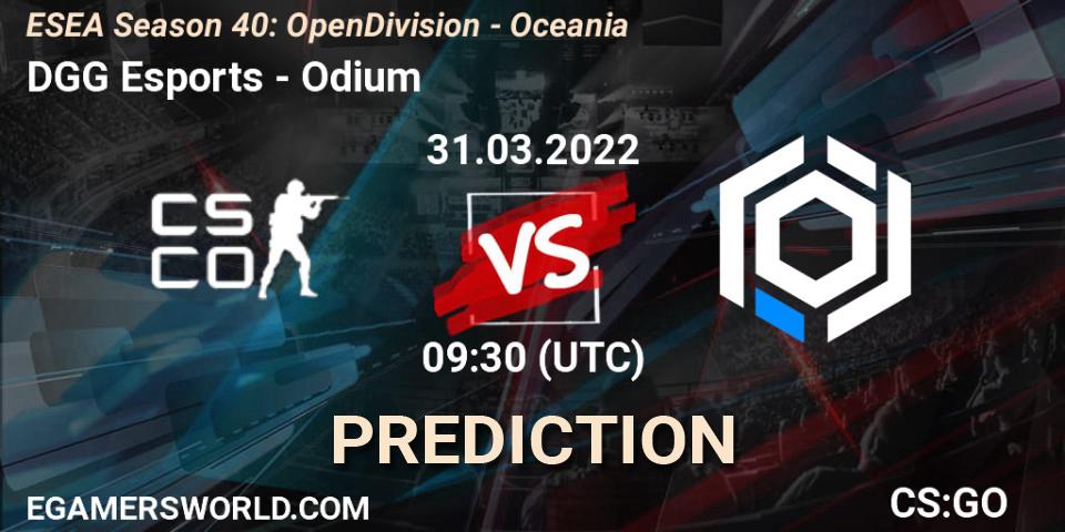 DGG Esports - Odium: Maç tahminleri. 31.03.2022 at 09:30, Counter-Strike (CS2), ESEA Season 40: Open Division - Oceania