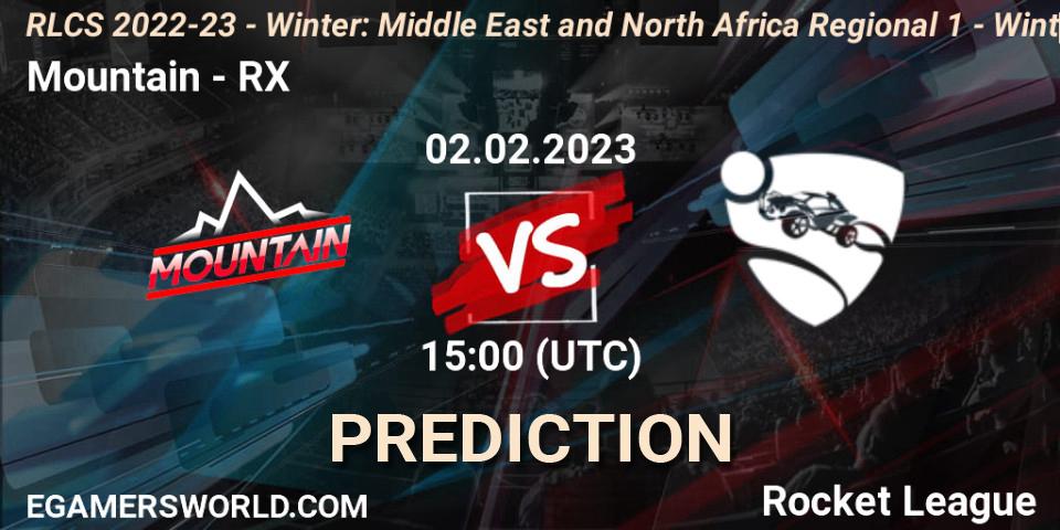 Mountain - RX: Maç tahminleri. 02.02.2023 at 15:00, Rocket League, RLCS 2022-23 - Winter: Middle East and North Africa Regional 1 - Winter Open