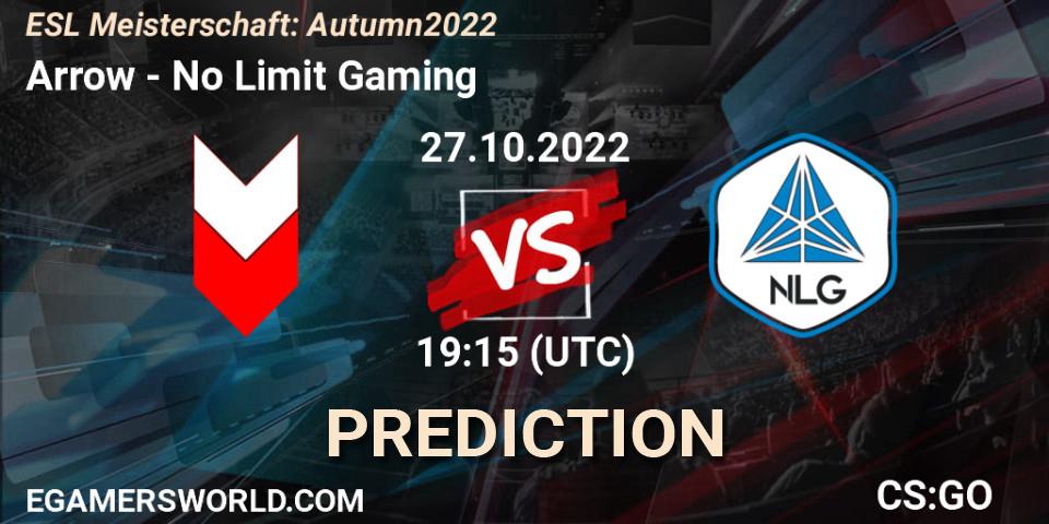 Arrow - No Limit Gaming: Maç tahminleri. 27.10.2022 at 19:15, Counter-Strike (CS2), ESL Meisterschaft: Autumn 2022