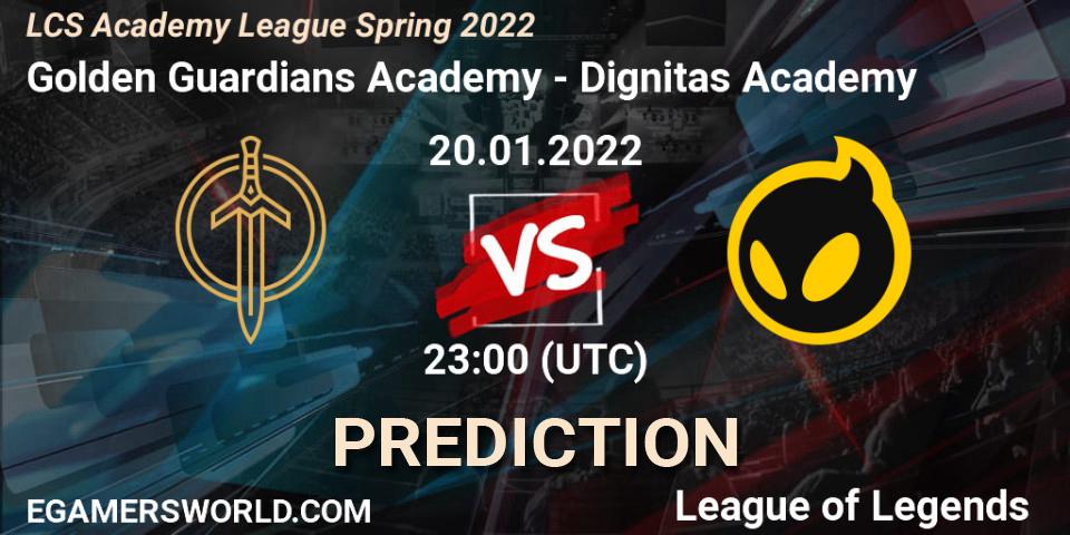 Golden Guardians Academy - Dignitas Academy: Maç tahminleri. 20.01.22, LoL, LCS Academy League Spring 2022