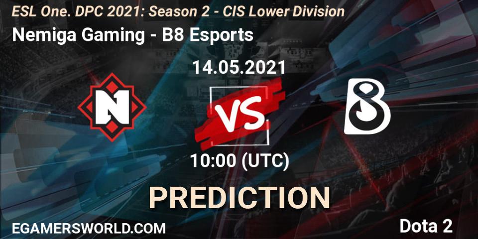 Nemiga Gaming - B8 Esports: Maç tahminleri. 14.05.2021 at 09:58, Dota 2, ESL One. DPC 2021: Season 2 - CIS Lower Division
