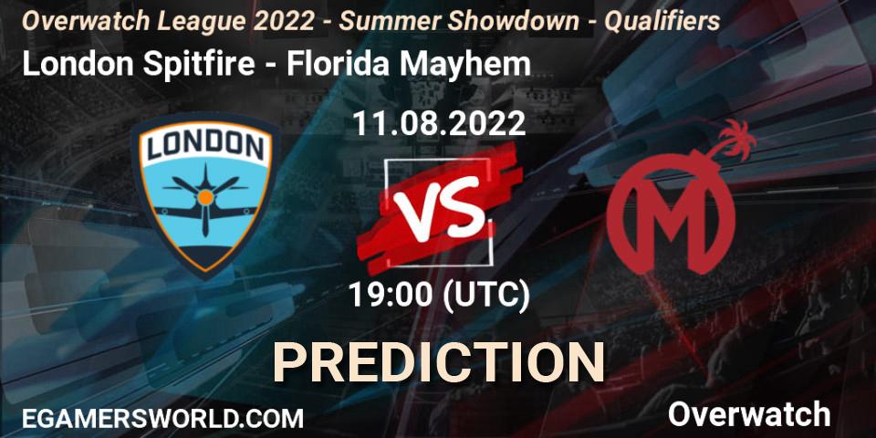 London Spitfire - Florida Mayhem: Maç tahminleri. 11.08.22, Overwatch, Overwatch League 2022 - Summer Showdown - Qualifiers