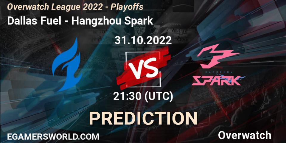 Dallas Fuel - Hangzhou Spark: Maç tahminleri. 31.10.2022 at 21:30, Overwatch, Overwatch League 2022 - Playoffs