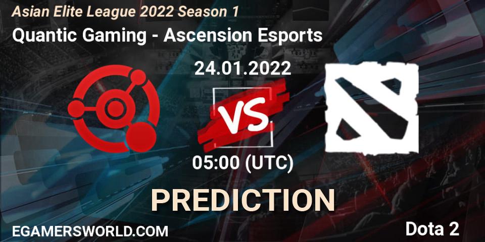Quantic Gaming - Ascension Esports: Maç tahminleri. 24.01.2022 at 05:00, Dota 2, Asian Elite League 2022 Season 1