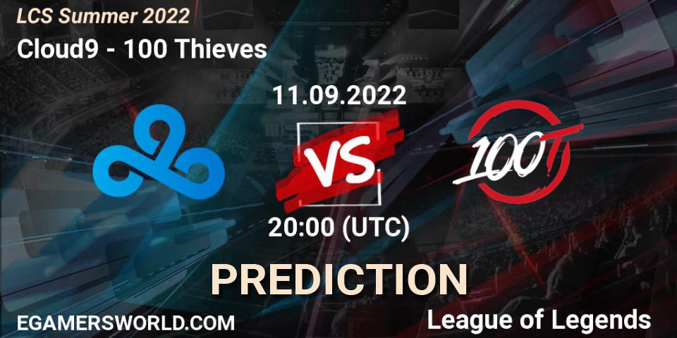Cloud9 - 100 Thieves: Maç tahminleri. 11.09.2022 at 20:00, LoL, LCS Summer 2022