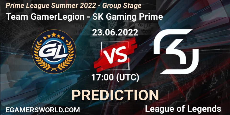 Team GamerLegion - SK Gaming Prime: Maç tahminleri. 23.06.2022 at 17:00, LoL, Prime League Summer 2022 - Group Stage